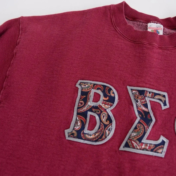 Fruit of the Loom Super Cotton Maroon Beta Sigma Phi Fraternity Sweater - Large - Picture 11 of 14